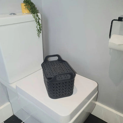 Small Urban Plastic Storage Basket with Lid Strata