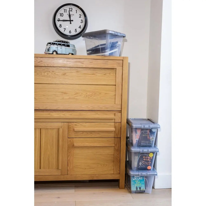 Pack of 4 - 14 Litre Nice Boxes with Lids -  Silver Lid Wham Storage