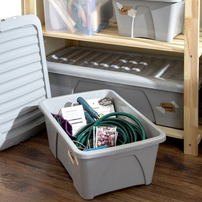 Pack of 4 - 34 Litre Home Upcycled Plastic Box & Lid Wham Storage