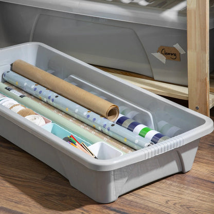Pack of 4 - 35 Litre Home Upcycled Plastic Box with Lid Wham Storage