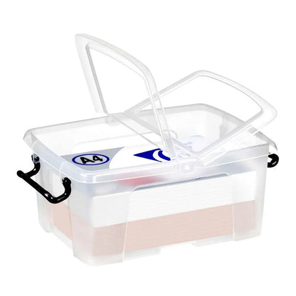 Pack of 5 - 12 Litre Strata Smart Storemaster Plastic Storage Boxes with Lids Strata