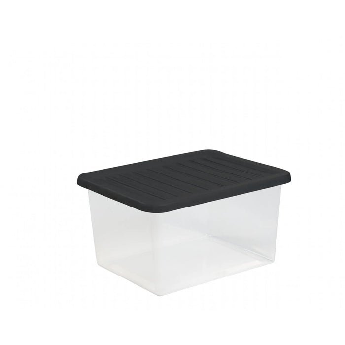 Pack of 5 - 17 Litre Wham Crystal Plastic Storage Boxes with Lids Wham Storage
