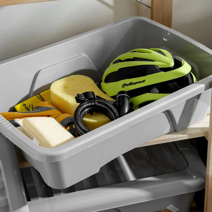 Pack of 5 - 22 Litre Home Upcycled Plastic Box with Lid Wham Storage