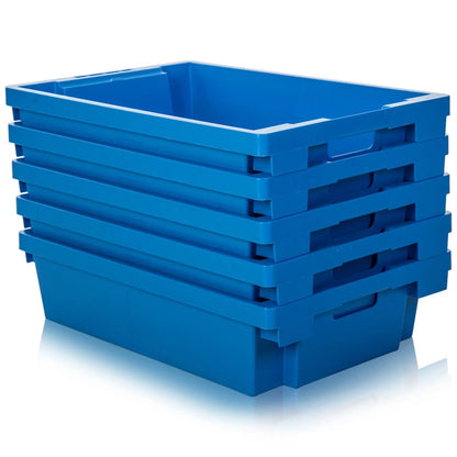 Pack of 5 - 27 Litre Heavy Duty Plastic Tote Boxes