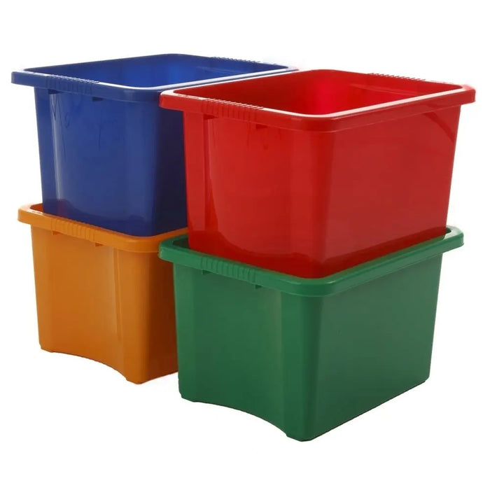 Pack of 5 - 35 Litre Stack and Store Plastic Storage Boxes Wham Storage