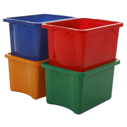 Pack of 5 - 35 Litre Stack and Store Plastic Storage Boxes Wham Storage