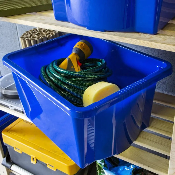 Pack of 5 - 35 Litre Stack and Store Plastic Storage Boxes Wham Storage