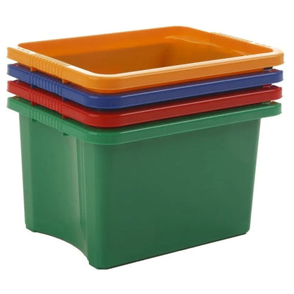 Pack of 5 - 35 Litre Stack and Store Plastic Storage Boxes Wham Storage