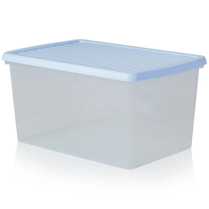 Pack of 5 - 54 Litre Wham Plastic Storage Boxes with Lids Wham Storage