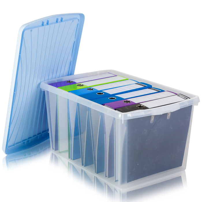 Pack of 5 - 54 Litre Wham Plastic Storage Boxes with Lids Wham Storage
