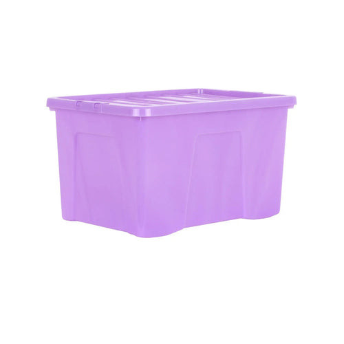 Pack of 5 - 60 Litre Crystal Sparkle Plastic Storage Boxes and Lids Wham Storage