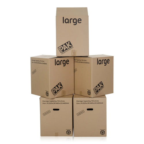 Pack of 5 - Heavy Duty Large Cardboard Packing Boxes StorePak