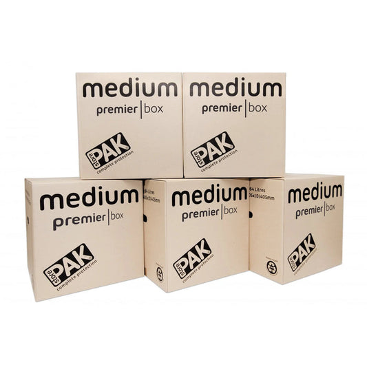 Pack of 5 - Heavy Duty Medium Cardboard Packing Boxes StorePak
