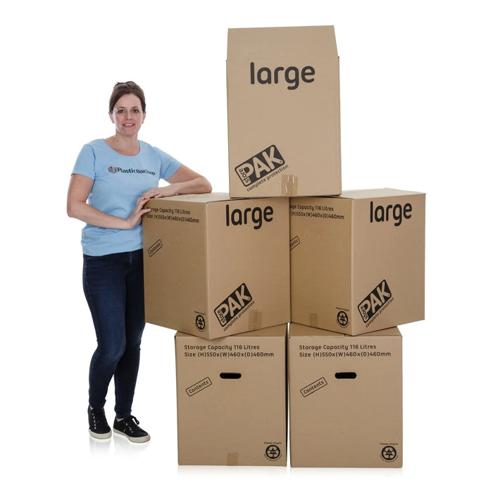 Pack of 5 - Large Cardboard Packing Boxes StorePak