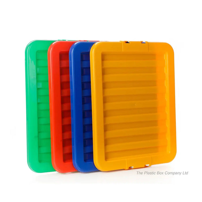 Pack of 5 - LIDS ONLY for the 35L Stack and Store Boxes - Red, Blue, Green, Yellow and Clear Wham Storage