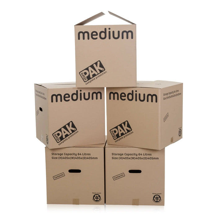 Pack of 5 - Medium Cardboard Packing Boxes StorePak