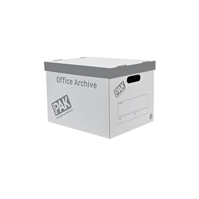 Pack of 5 - White Archive Cardboard Boxes StorePak