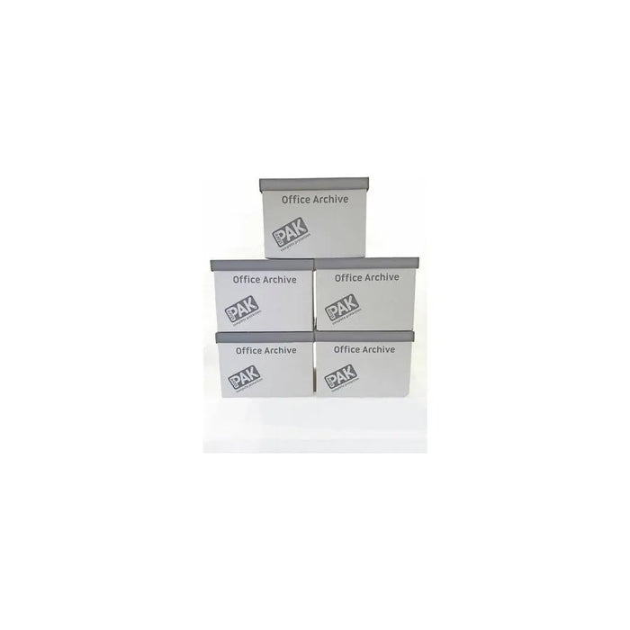 Pack of 5 - White Archive Cardboard Boxes StorePak