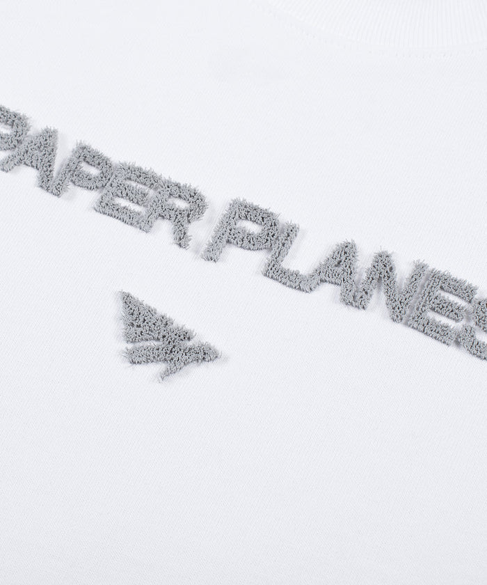 Paper Planes Heavyweight Textured Oversized Logo Tee - White