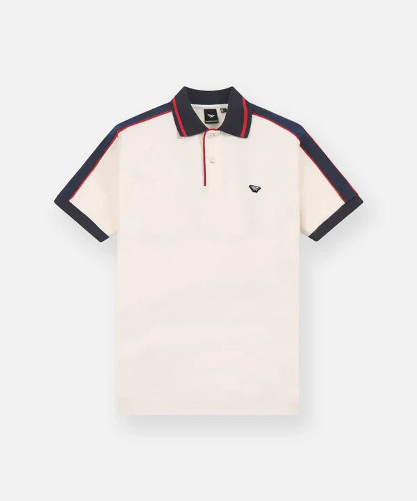Paper Planes Jacquard Taping Polo - Eggshell
