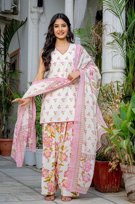 PASTEL BLOOM FARSHI SUIT SET (SLEEVELESS)