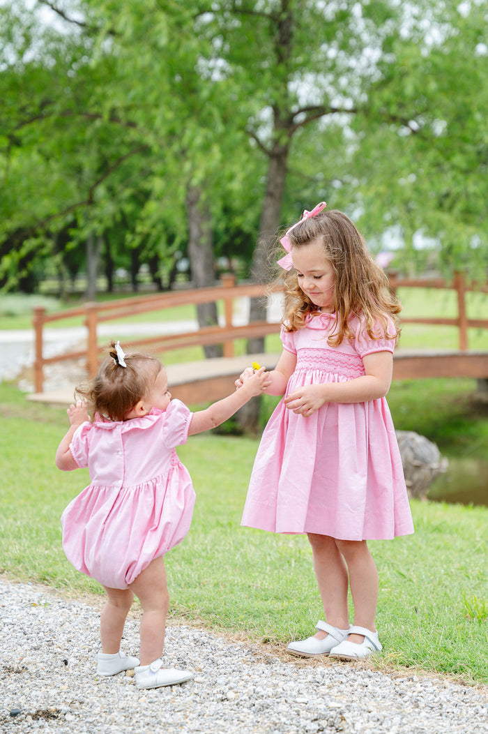 Perfectly Pink Smocked Eleanor Bubble