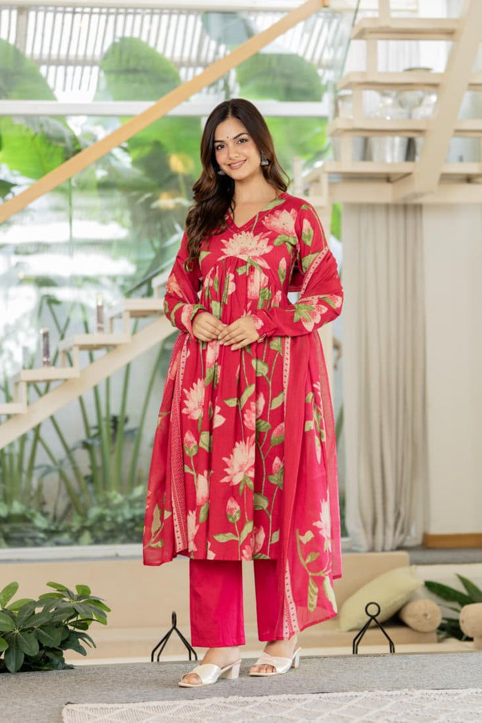 PINK LOTUS ALIA CUT SUIT SET