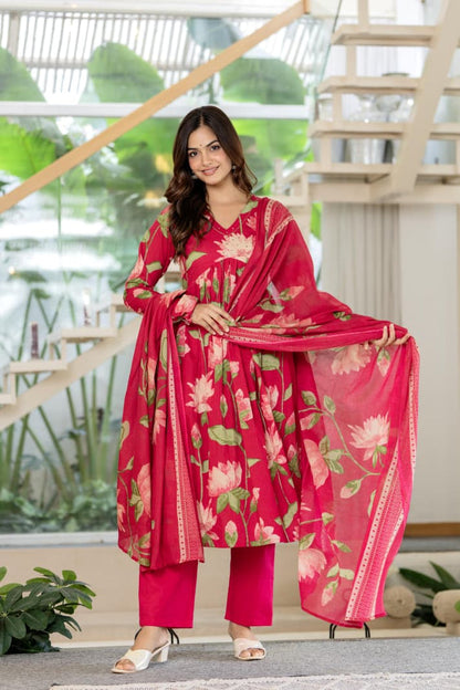 PINK LOTUS ALIA CUT SUIT SET