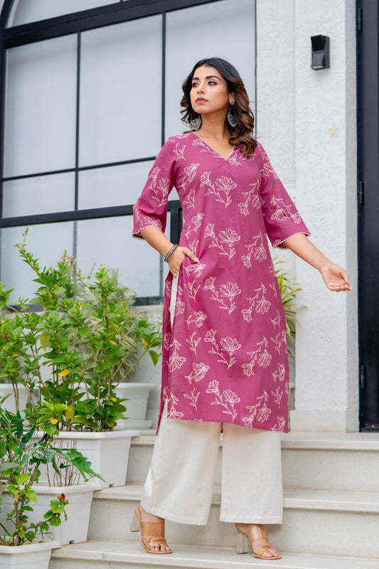 PINK POETRY LONG KURTI