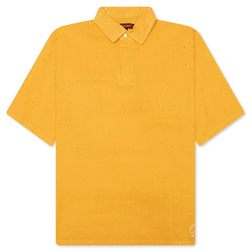 Pleasures CLARITY WOVEN POLO - YELLOW