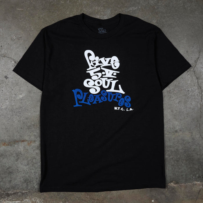 PLEASURES FIVE 5 V T-SHIRT - BLACK