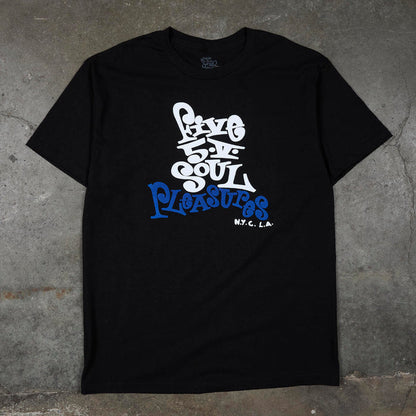 PLEASURES FIVE 5 V T-SHIRT - BLACK