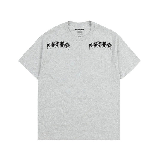 PLEASURES RIPPED T-SHIRT - HEATHER GREY