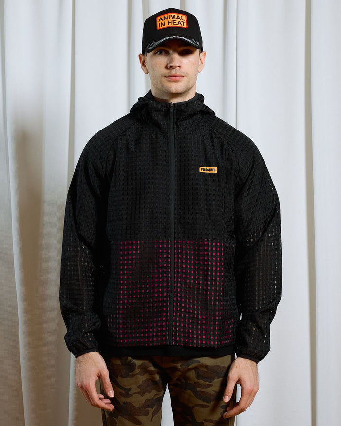 Pleasures SYSTEM PLAID HOODED JACKET P26SP003-BLACK