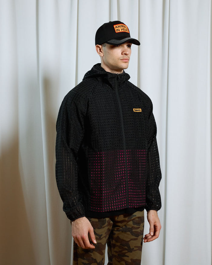 Pleasures SYSTEM PLAID HOODED JACKET P26SP003-BLACK
