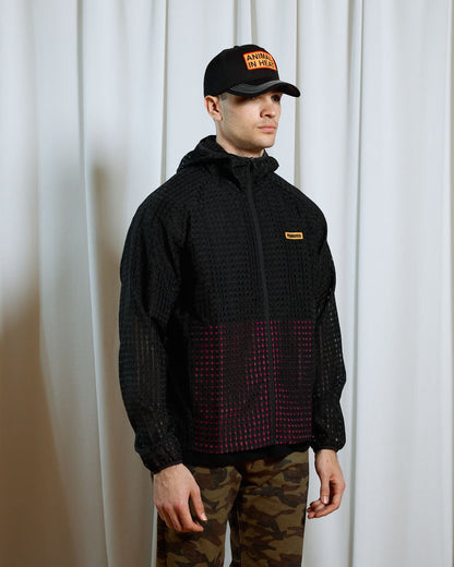 Pleasures SYSTEM PLAID HOODED JACKET P26SP003-BLACK
