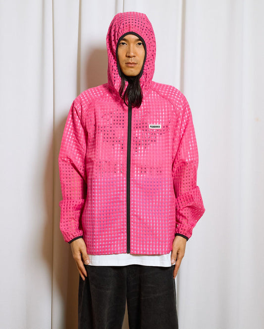 Pleasures SYSTEM PLAID HOODED JACKET (P26SP003-PINK)
