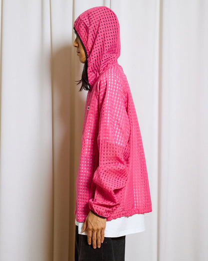Pleasures SYSTEM PLAID HOODED JACKET (P26SP003-PINK)