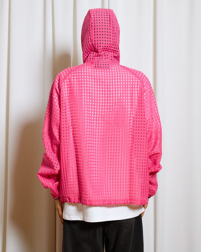 Pleasures SYSTEM PLAID HOODED JACKET (P26SP003-PINK)