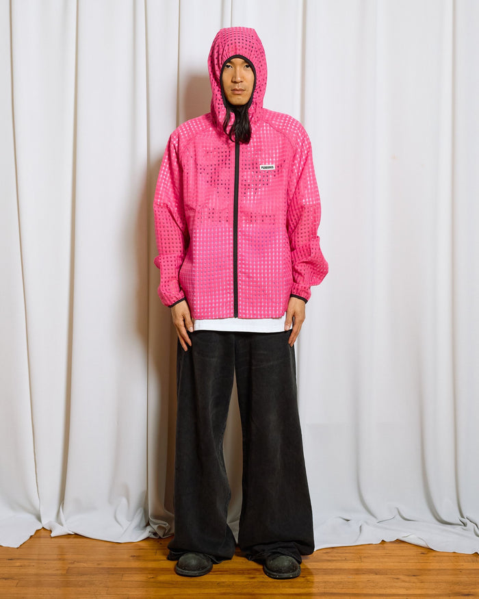 Pleasures SYSTEM PLAID HOODED JACKET (P26SP003-PINK)