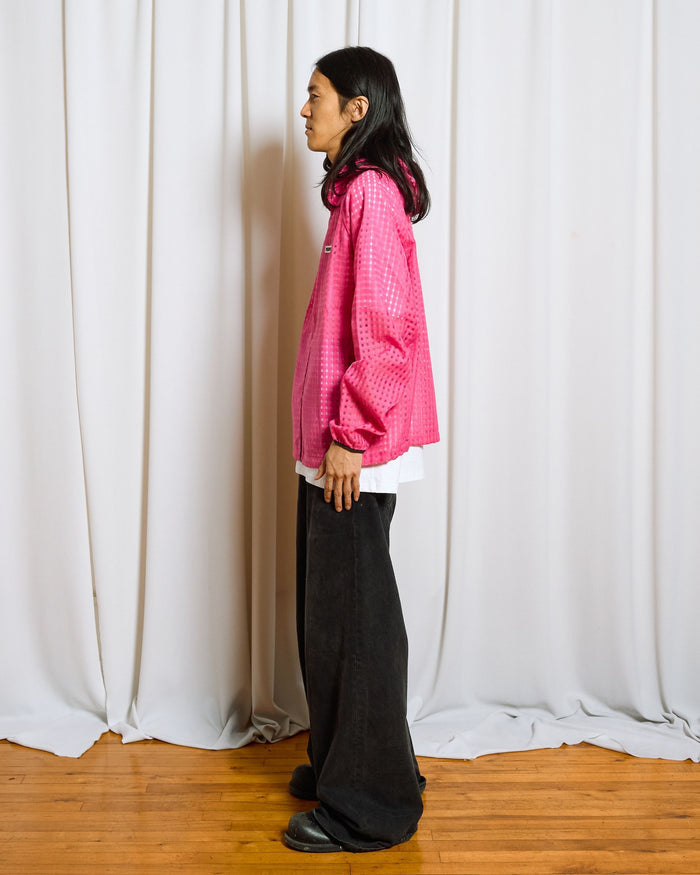 Pleasures SYSTEM PLAID HOODED JACKET (P26SP003-PINK)