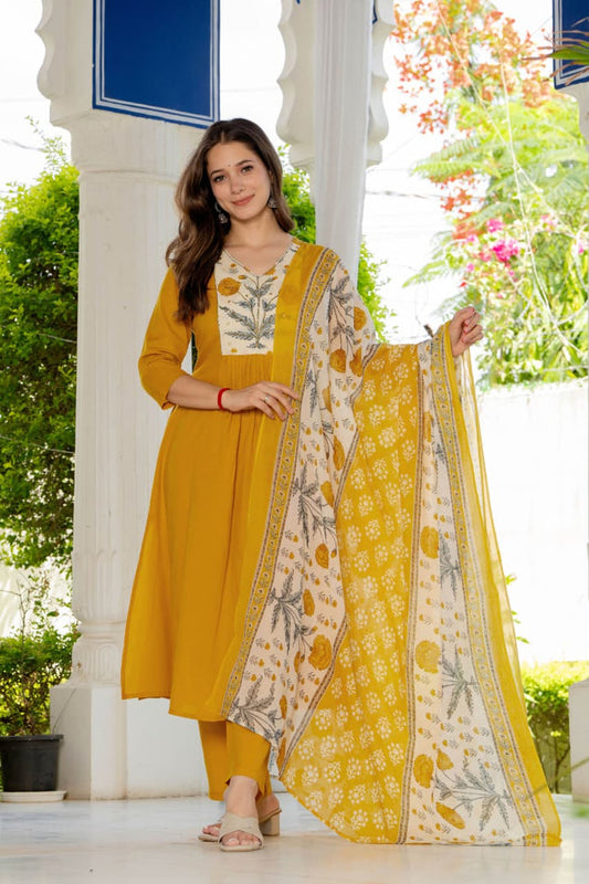 PLEATED MARIGOLD SUIT SET