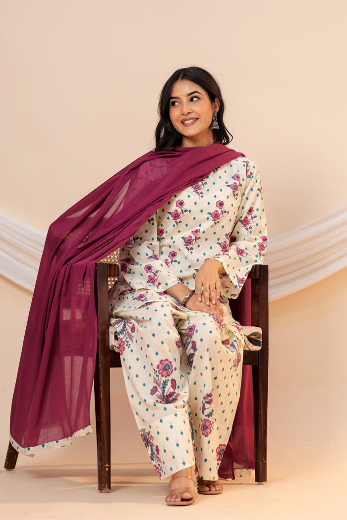 PLUM PETALS FARSHI SUIT SET