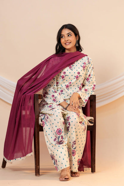 PLUM PETALS FARSHI SUIT SET