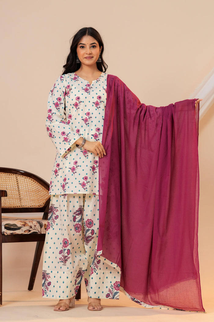 PLUM PETALS FARSHI SUIT SET