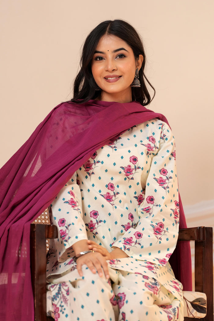 PLUM PETALS FARSHI SUIT SET