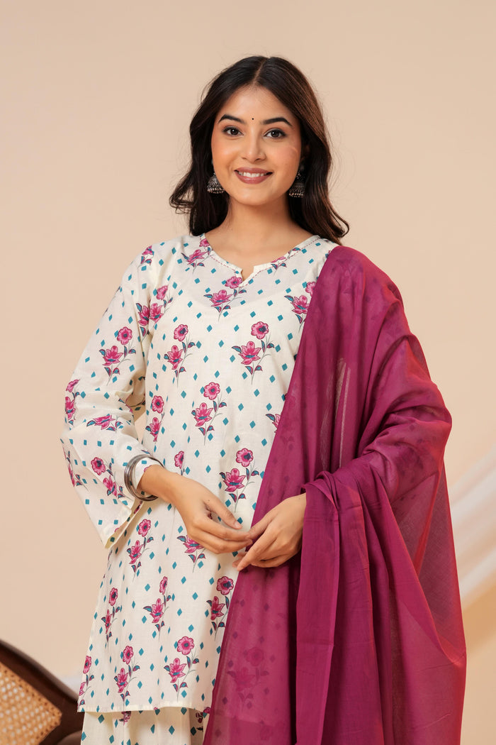 PLUM PETALS FARSHI SUIT SET