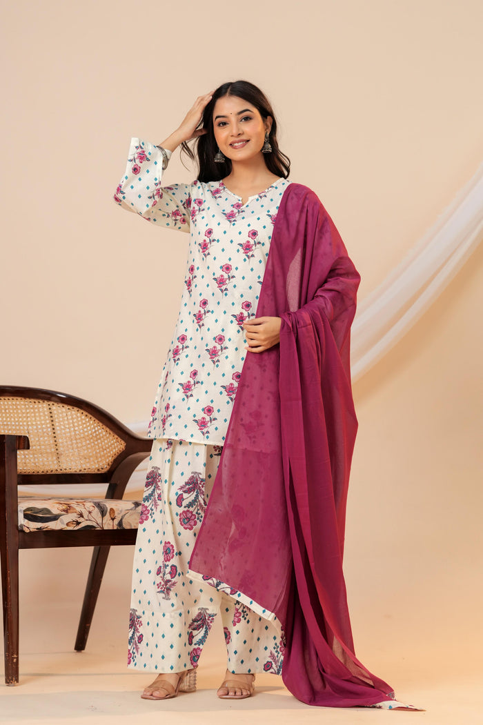 PLUM PETALS FARSHI SUIT SET