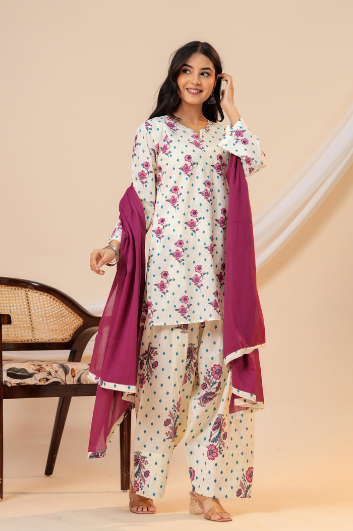 PLUM PETALS FARSHI SUIT SET