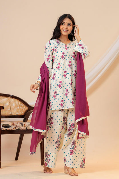 PLUM PETALS FARSHI SUIT SET
